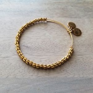 Alex and Ani Matte Gold Beaded Bangle